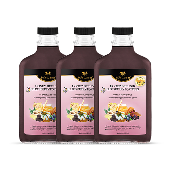 3 Pack Organic Elderberry Fortress with Royal Jelly